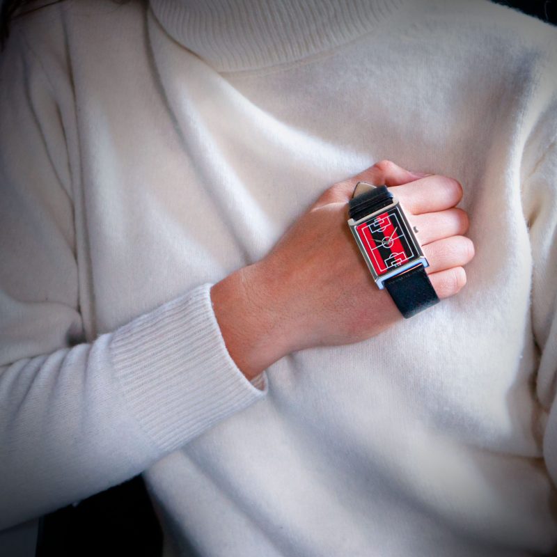 Orologio con squadre di calcio Rosso nero